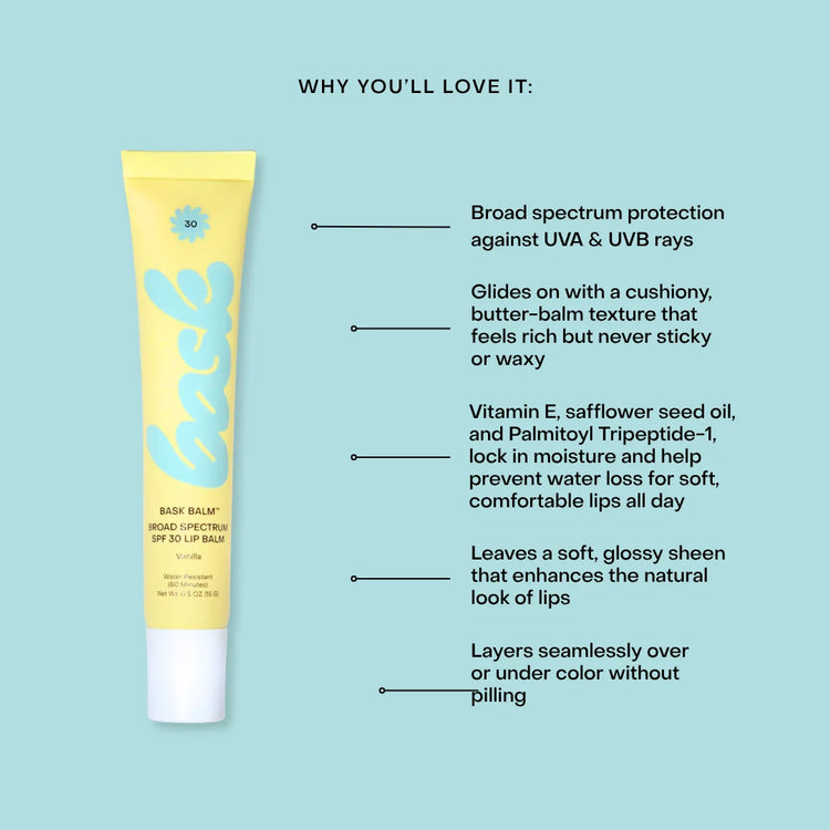 Bask Balm SPF 30 Lip Balm/Gloss (Vanilla)