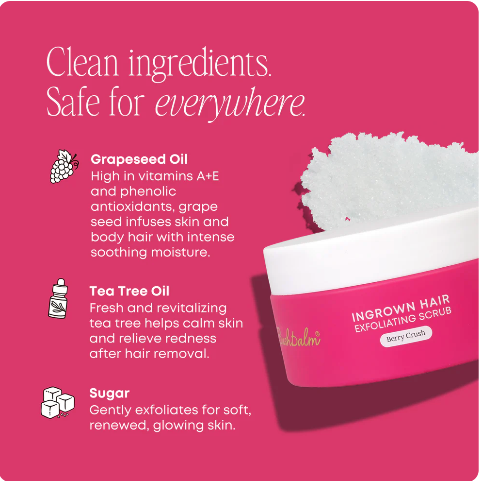 Bushbalm Ingrown Hair Exfoliating Body Scrub (Berry Crush)