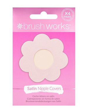 Brushworks Nude Satin Nipple Covers - 4 Pairs