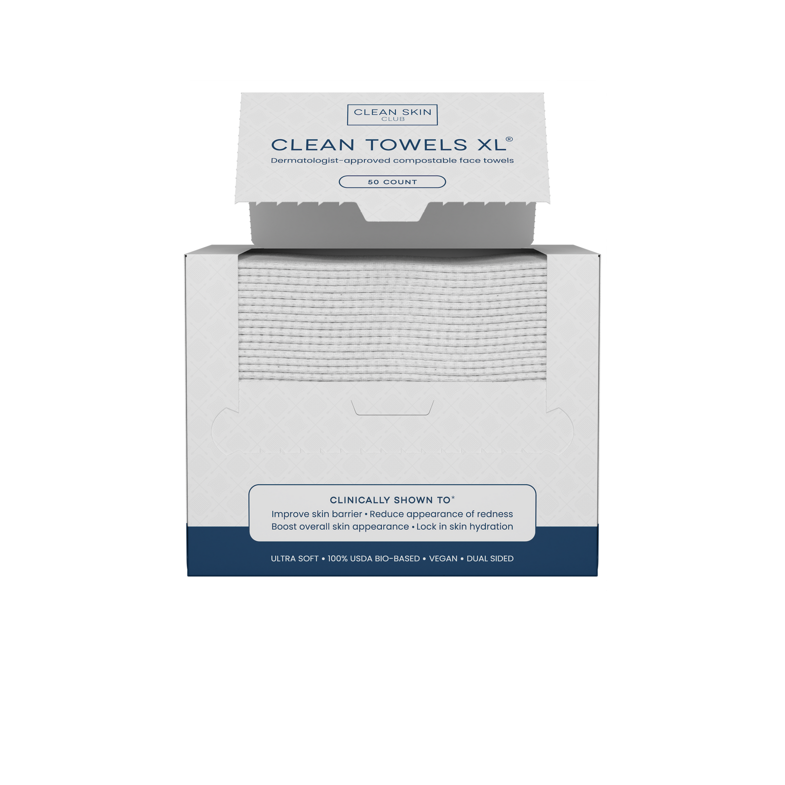 Clean Towels™ XL, Disposable Face Towels, 50 Count