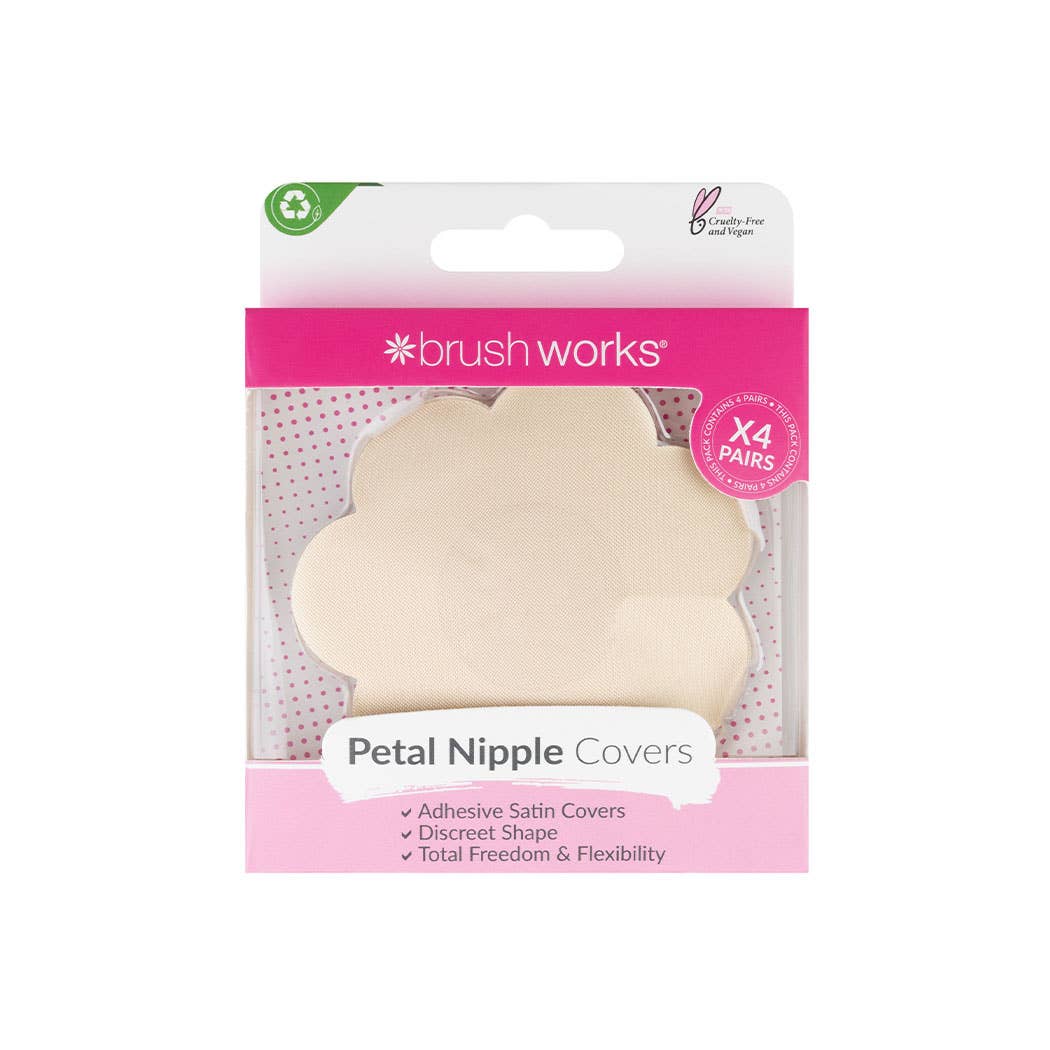 Brushworks Nude Satin Nipple Covers - 4 Pairs