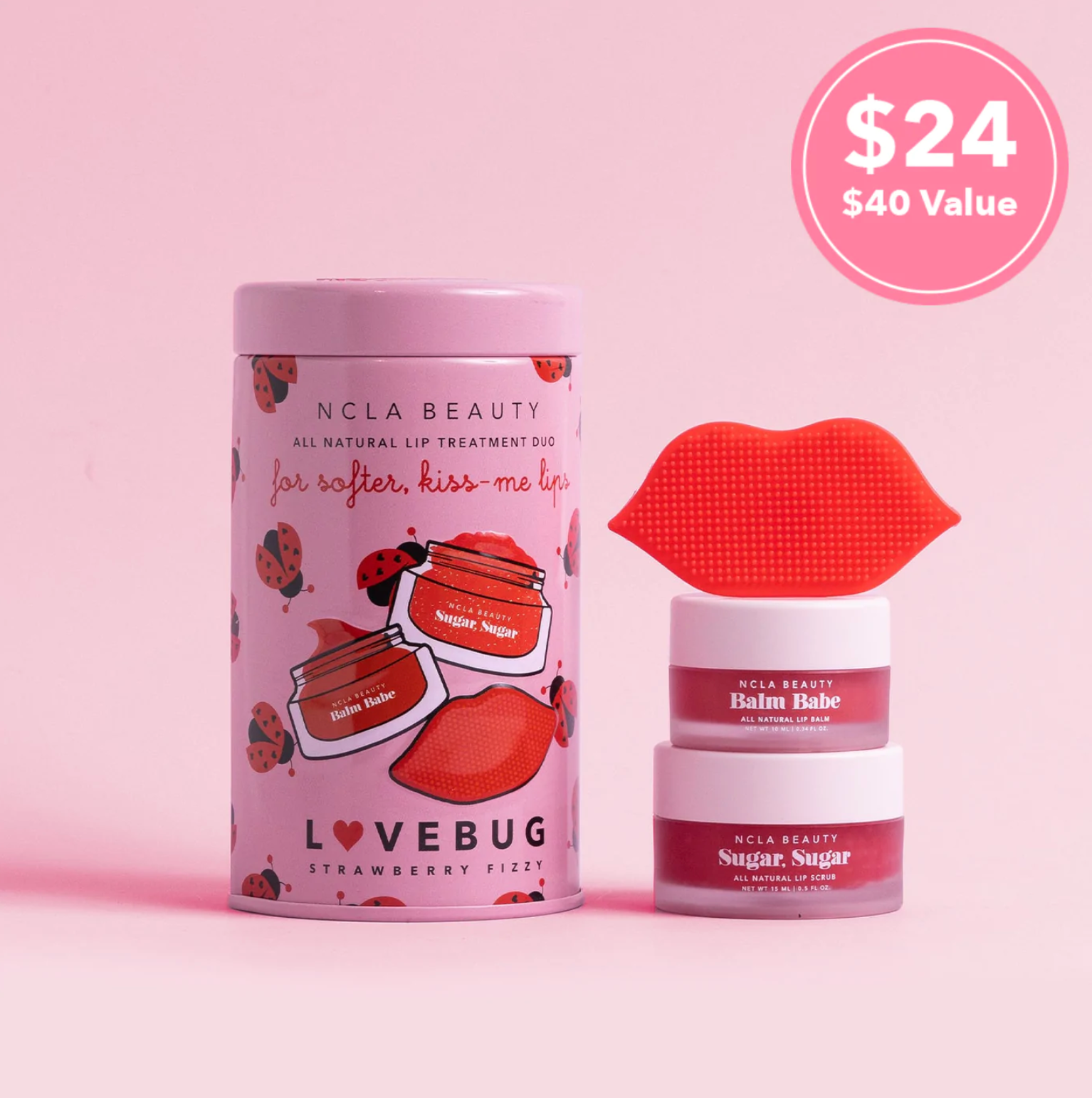 ♡ Lovebug Lip Care Set + Lip Scrubber